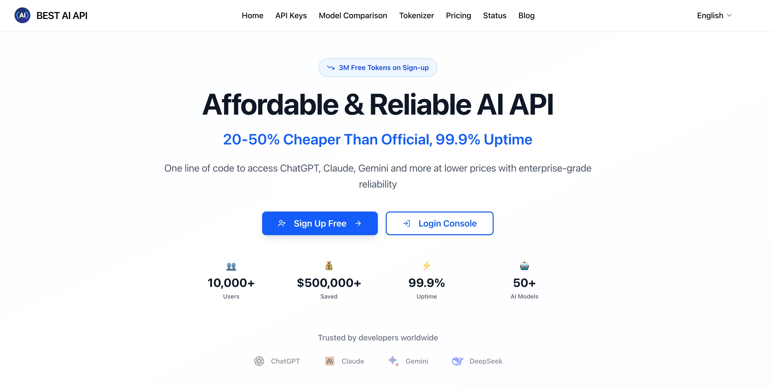 AI AND API - AIandAPI (aiandapi.com) is an aggregated AI API gateway: one line of code to access 50+ models (ChatGPT, Claude, Gemini etc.), positioned around enterprise-grade reliability and lower costs. 