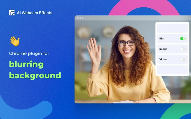 AI Webcam Effects - The Chrome extension enhances video calls and offers virtual backgrounds, blur, beautification, auto-framing, color correction, lower thirds, emojis and more.