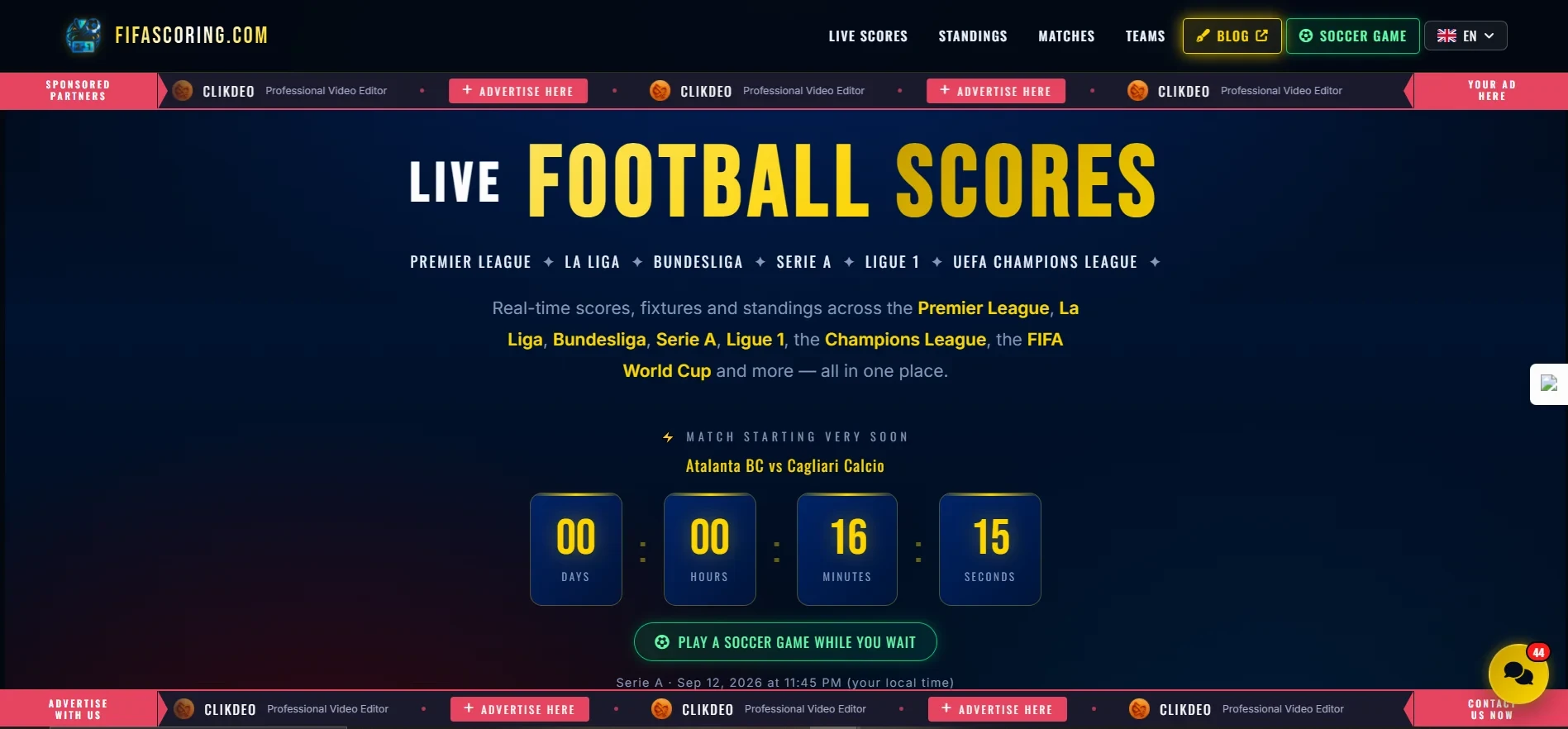 FifaScoring - FIFAScoring is a football platform delivering live scores, fixtures, standings of match reports for major leagues including the Premier League, La Liga, Serie A, Bundesliga, and UEFA Champions League