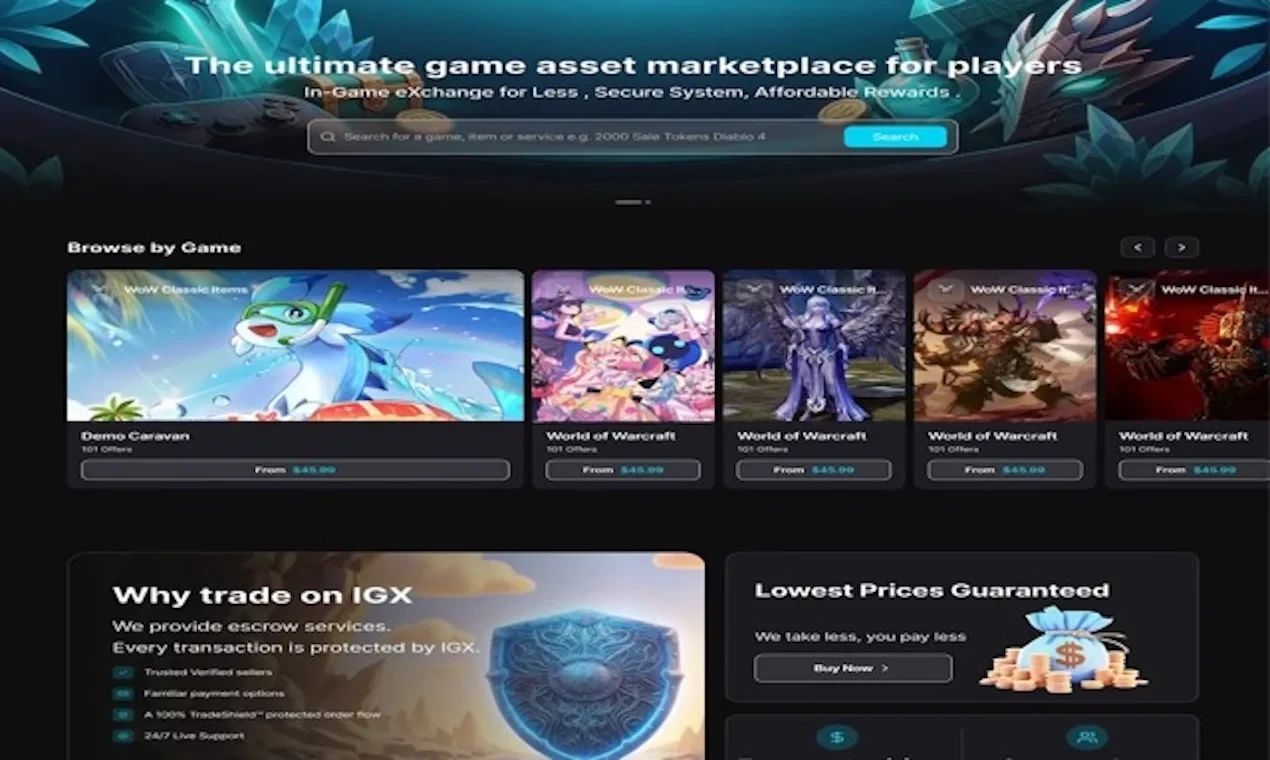 AI powered game market - Buy game currency, top-ups, in-game items, accounts and boosting services safely on IGX. Compare prices, trade with trusted sellers, pay securely.