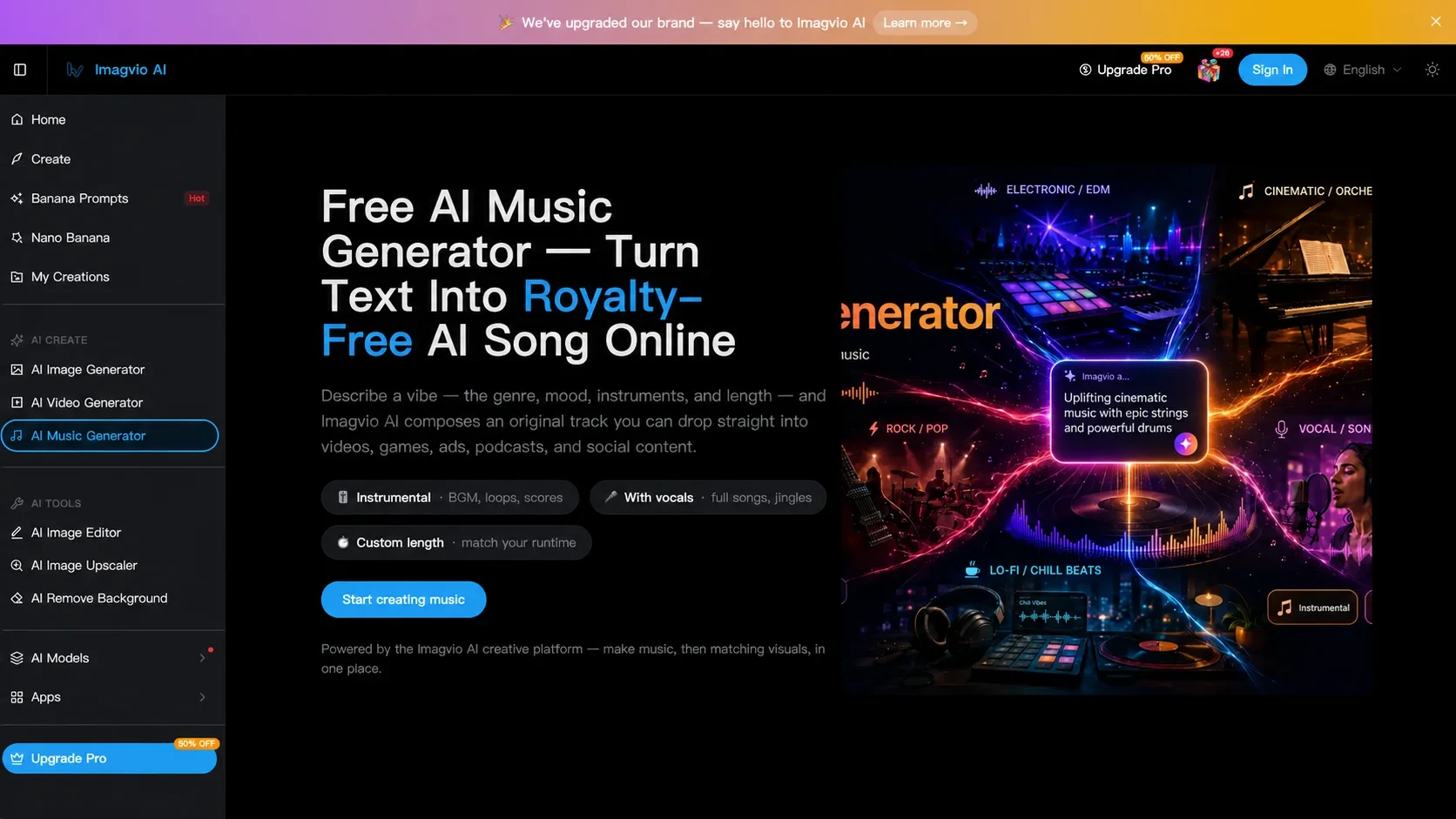 Free AI Music Generator screenshot