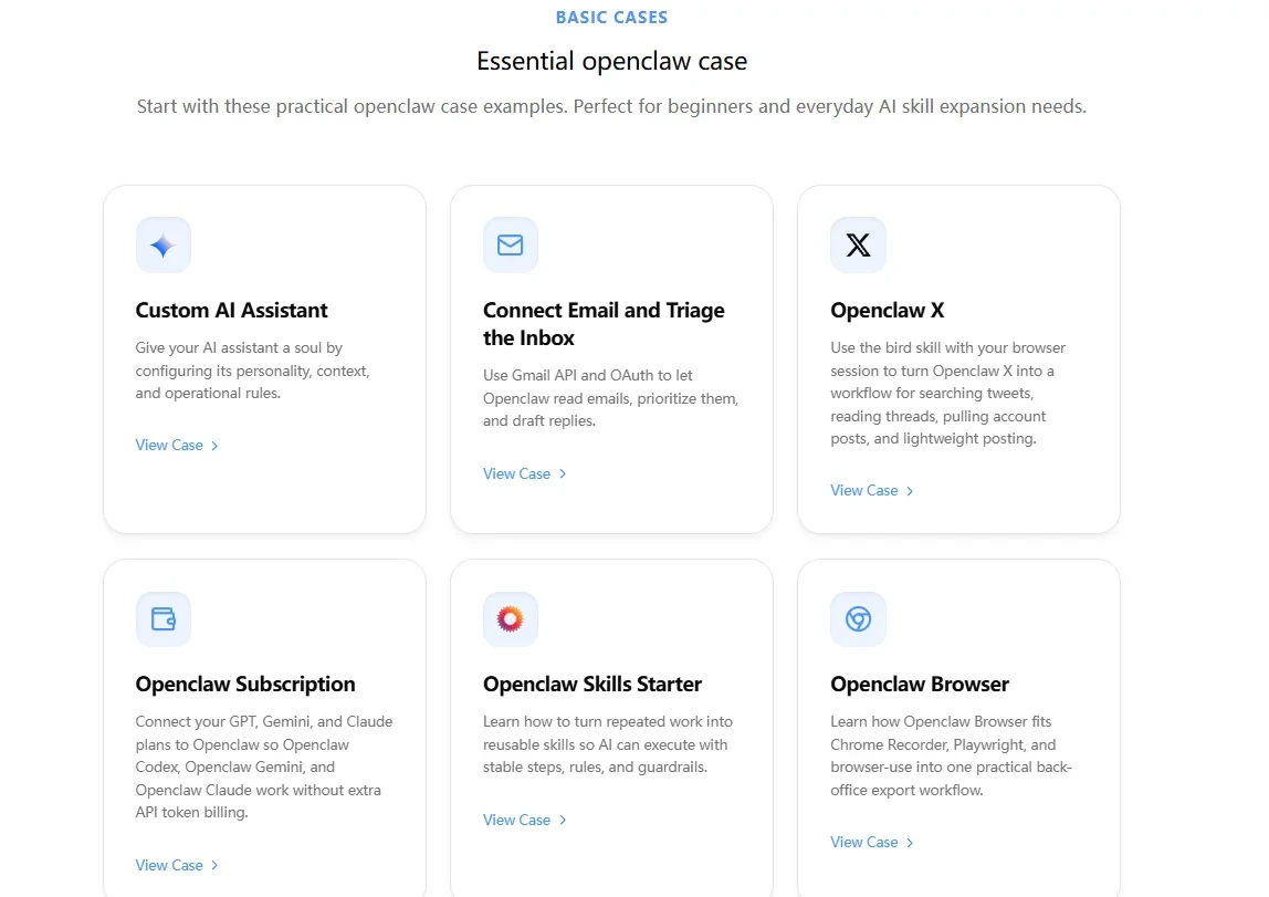 Openclaw Cases screenshot
