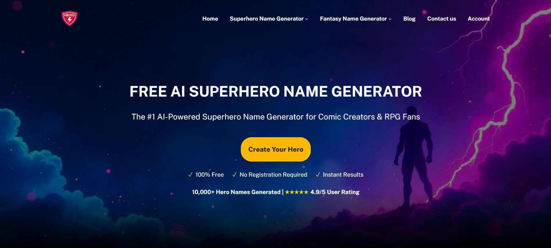 Superhero Name Generator - Generate Unique Superhero Names & Origin Stories Instantly — Free AI Tool