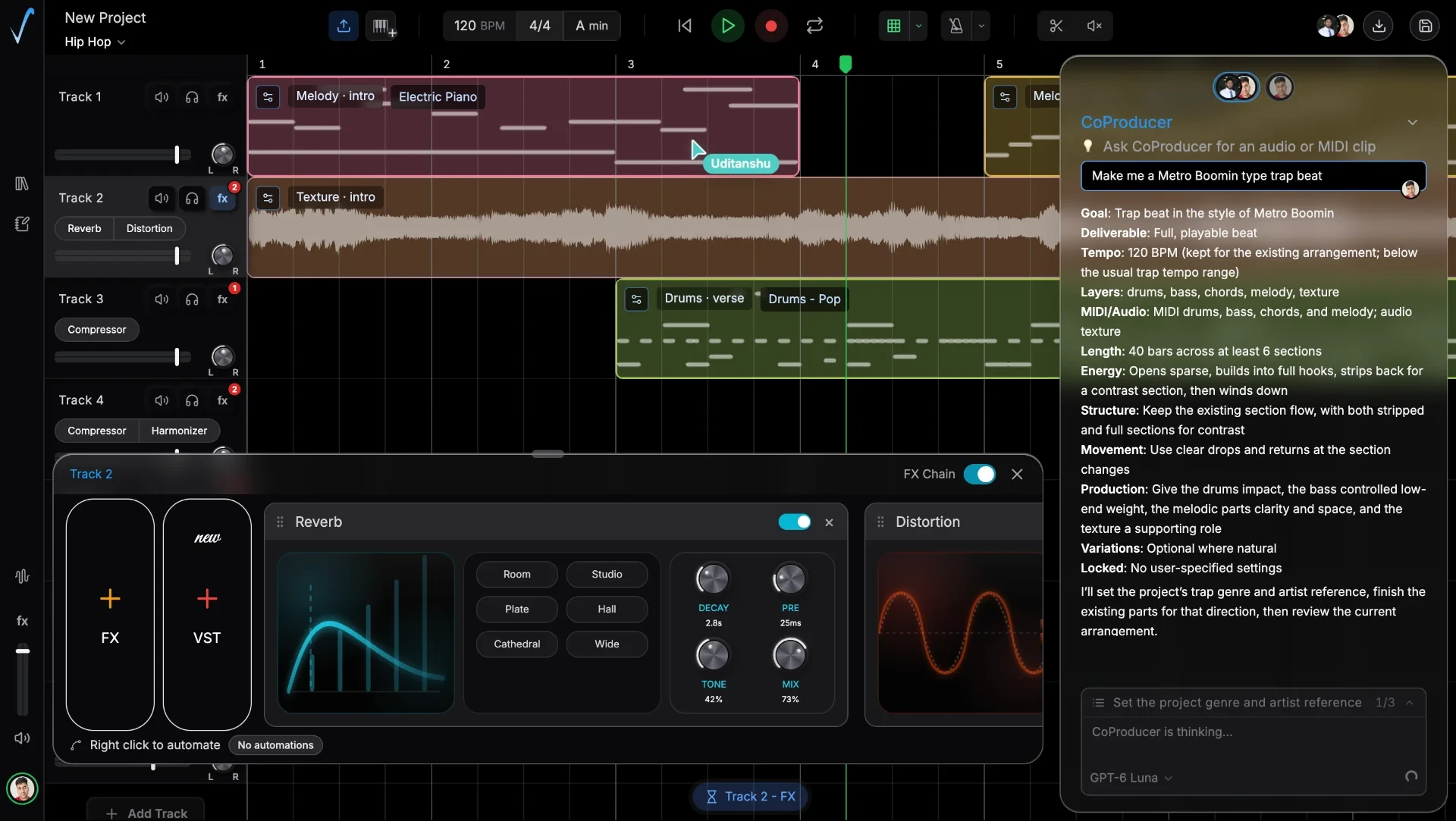 Veena - AI DAW for music producers and artists.