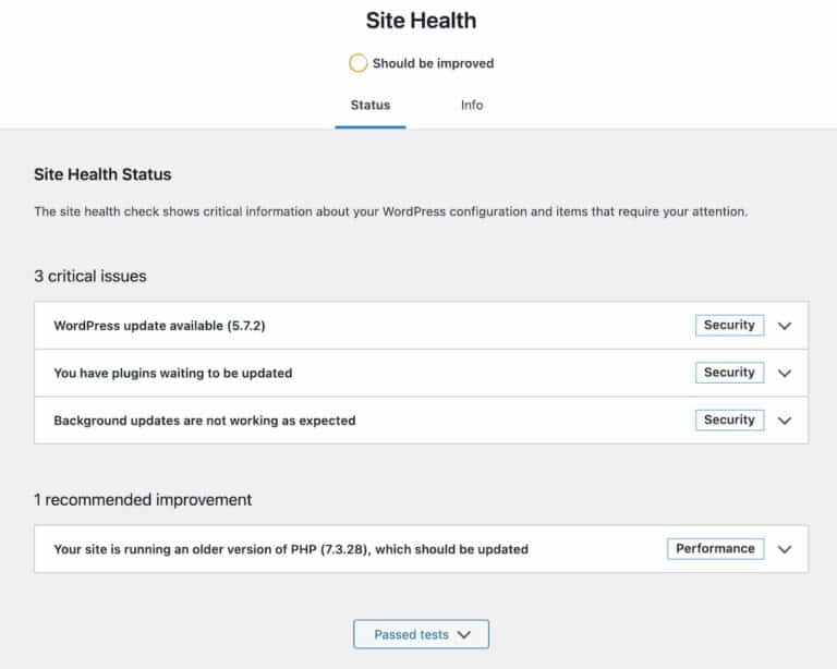 wordpress 健康检查插件
