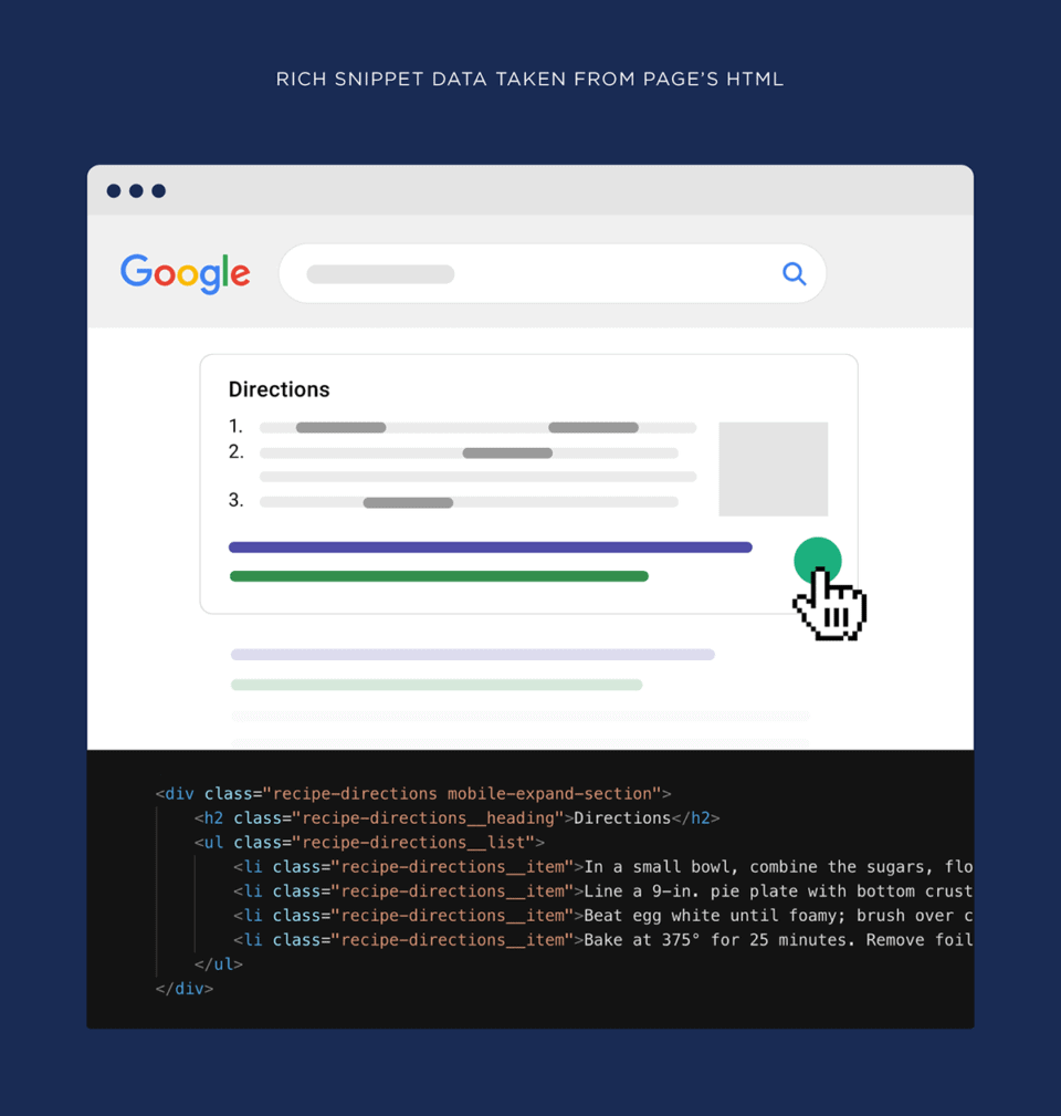 从页面的 HTML 中获取的丰富代码段数据