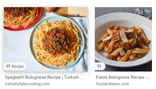 谷歌图片上的食谱徽章