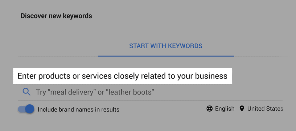 Google 关键字规划师 – 从关键字开始 – 说明