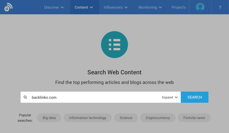 uzzSumo – 搜索网络内容