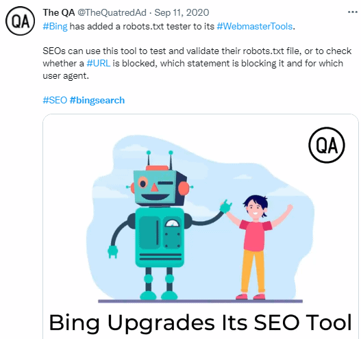 关于 Bing SEO 的推文