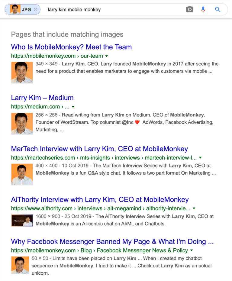 Larry Kim – 反向图像搜索