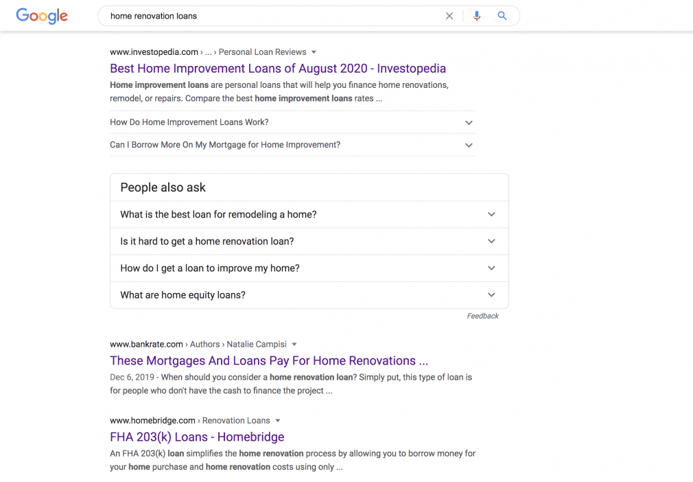 Google SERP 示例