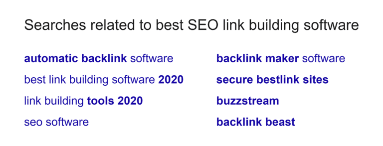 与SEO软件相关的GOOgle搜索