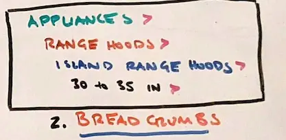 Photo of hand drawn breadcrumbs example.