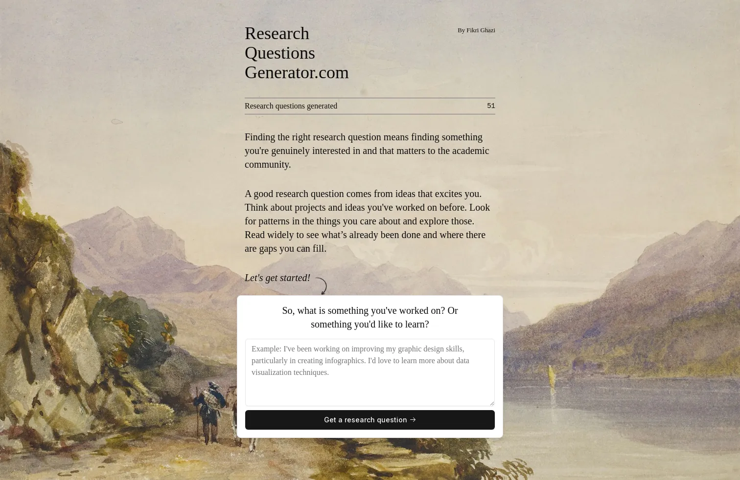 Research Topics Generator